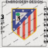 Atlético Madrid Embroidery Design, La Liga Embroidery files, La Liga Atlético Madrid Teams, Football, Digital Download