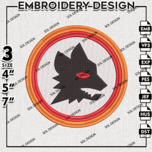 AS Roma Football Team Embroidery Design, Serie A Embroidery files, Serie A AS Roma Teams, Digital Download