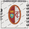 Torino FC Embroidery Design, Serie A Embroidery files, Serie A Torino FC Teams, Football, Digital Download