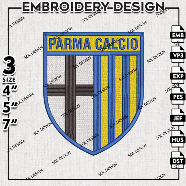 Parma Calcio Embroidery Design, Serie A Embroidery files, Serie A Parma Calcio Teams, Football, Digital Download