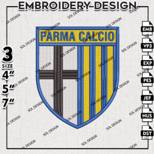 Parma Calcio Embroidery Design, Serie A Embroidery files, Serie A Parma Calcio Teams, Football, Digital Download