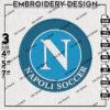 S.S.C. Napoli Embroidery Designs, Serie A Embroidery files, Serie A S.S.C. Napoli Teams, Digital Download