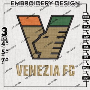 Venezia Football Team Logo Embroidery Design, Serie A Embroidery files, Serie A Venezia Teams, Digital Download