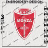 Monza Football Team Logo Embroidery Design, Serie A Embroidery files, Serie A Monza Teams, Digital Download