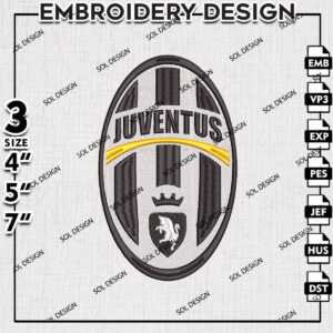 Juventus Football Embroidery Design, Serie A Embroidery files, Serie A Hellas Verona Teams, Digital Download