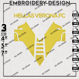 Hellas Verona Football Logo Embroidery Design, Serie A Embroidery files, Serie A Hellas Verona Teams, Digital Download