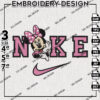 Nike Minnie Mouse Embroidery Designs, Disney Character Embroidery Files, Cartoon Embroidery, Instant Download