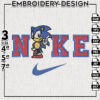 Nike Sonic Hedgehog Embroidery Designs, Sonic Character Embroidery Files, Cartoon Machine Embroidery Pes Dst, Digital Download