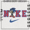 Nike Sonic Character Embroidery Designs, the Hedgehog Embroidery Files, Cartoon Machine Embroidery, Digital Download