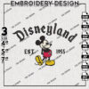 Disneyland Mickey Est Embroidery files, Disney Embroidery Designs, Mickey Mouse Machine Embroidery Digital Download
