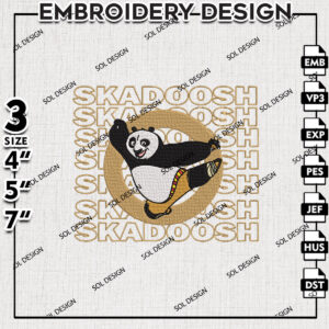 Poo Skadoosh Embroidery Files, Kungfu Panda Cartoon Embroidery Design, Machine Embroidery Pes Dst, Digital Files