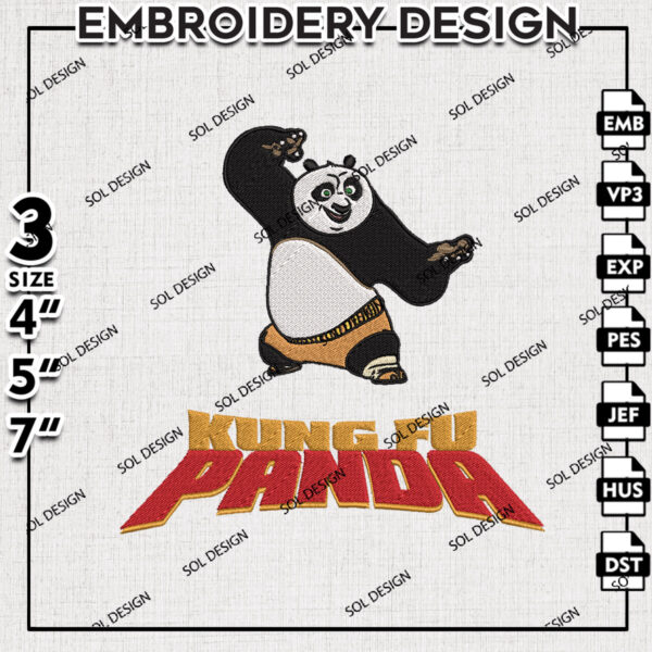 Kungfu Panda Character Embroidery Files, Kungfu Panda Embroidery Design, Cartoon Character Machine Embroidery Design