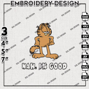 Garfield Embroidery Design, Garfield And Friends Machine Embroidery Files, Cartoon Machine Embroidery Files, Digital Download