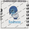 Sadness Embroidery Files, Inside Out Movie Embroidery Design, Cartoon Machine Embroidery Design, Pes Dst