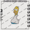 Homer Simpson In The Bush Embroidery Designs, The Simpsons Movie Embroidery Files, 3 sizes, Machine embroidery Files, Digital Download
