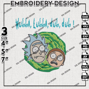 Rick and Morty Embroidery Files, Cartoon Embroidery Designs, Cartoon Machine Embroidery Pes Dst, Digital Download