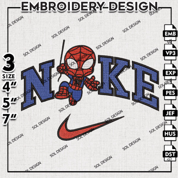 Nikey Spiderman Hanging Embroidery Files, Spider man Embroidery Design, Marvel Movie Emb File, Machine Emb Files
