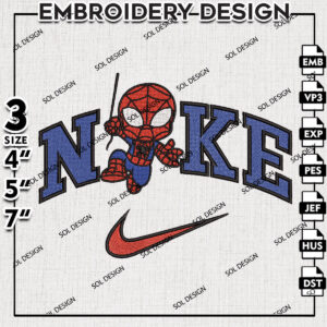 Nikey Spiderman Hanging Embroidery Files, Spider man Embroidery Design, Marvel Movie Emb File, Machine Emb Files