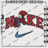Spiderman Superman Embroidery Files, Nike Spider man Embroidery Design, Marvel Emb File, Machine Emb Files, Digital Download