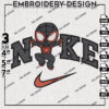 Nike Spiderman Embroidery Designs, Spiderman Back Suit, Machine Embroidery Pes Dst, Digital Download