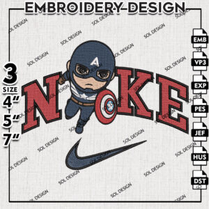 Nike Captain America Embroidery Designs, Captain America, Superman Machine Embroidery Pes Dst, Digital Download