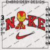 Nike Iron man Embroidery Designs, Marvel Superman Machine Embroidery Files, Digital Download