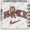 Nike Chibi Iron Man Embroidery Designs, Ironman Embroidery Files, Superhero, Machine embroidery Files, Digital Download