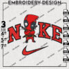 Deadpool Nike Embroidery Designs, Deadpool, SuperheroMachine Embroidery Pattern, Digital Download