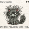 Sarcastic Funny Cat Embroidery Design,Black Cat Design