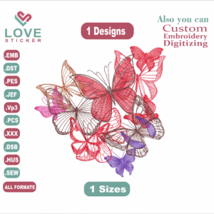 Flutter Into My Heart Butterfly, Embroidery Designs, Files Instant Download