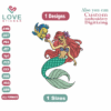Ariel Embroidery Designs,Files Instant Download