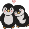 Two Happy penguin, Embroidery Designs, Files Instant Download