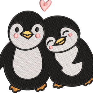 Two Happy penguin, Embroidery Designs, Files Instant Download