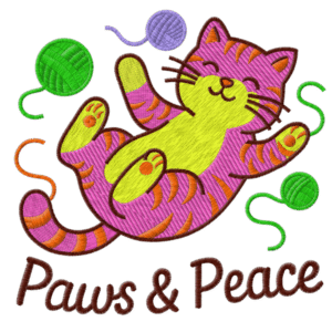Peaceful Cat Embroidery Designs, Cats Machine Embroidery Designs,Files Instant Download