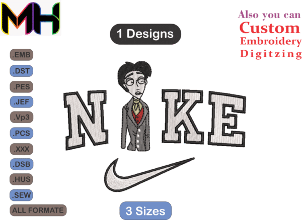 NIKE Victor and Corpse Bride Couple Embroidery Designs,NIKE Lilo & Stitch Machine Embroidery Designs,Files Instant Download