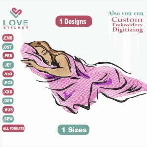 Sleeping woman Embroidery,Files Instant Download