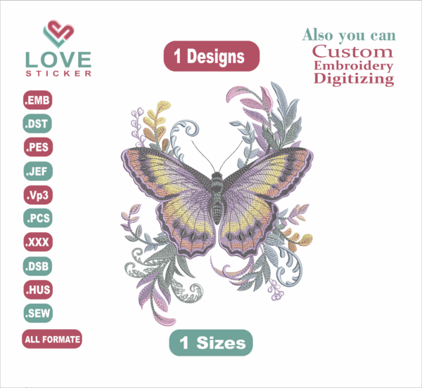 Butterfly Embroidery Designs,Embroidery Designs, Files Instant Download