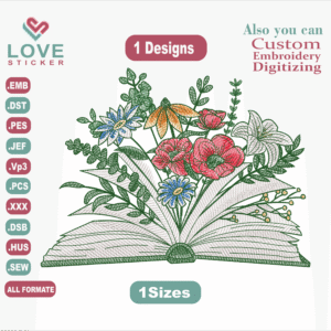 Readand Grow Magic Book Embroidery Designs,Embroidery Designs,Files Instant Download