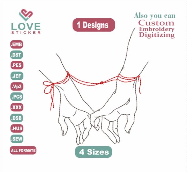 hand with red heart Embroidery Designs,Embroidery Designs,Files Instant Download