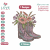 Farm Boots Bouquet Embroidery Designs,Embroidery Designs, Files Instant Download
