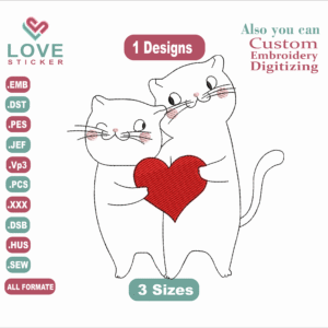 Kitten Love BikeEmbroidery Designs,Embroidery Designs,Files Instant Download