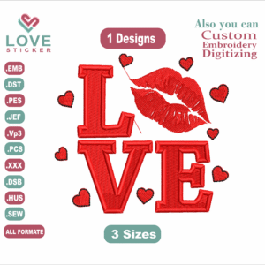Red Liplove BikeEmbroidery Designs,Embroidery Designs,Files Instant Download