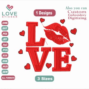 Red Liplove BikeEmbroidery Designs,Embroidery Designs,Files Instant Download