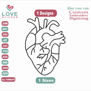Human Heart Embroidery Designs,Embroidery Designs,Files Instant Download