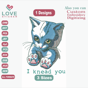 cat i knead you Embroidery Designs,Embroidery Designs, Files Instant Download