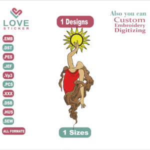 LADY SUN Embroidery Designs, Files Instant Download