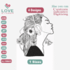 Beautiful Girl with Headphones Embroidery Designs,Embroidery Designs,Files Instant Download