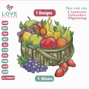 Fruit Basket Embroidery Designs,Embroidery Designs,Files Instant Download