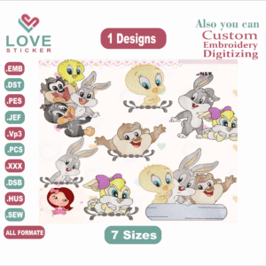 TURMINHA LOONEY Embroidery Designs,Embroidery Designs,Files Instant Download