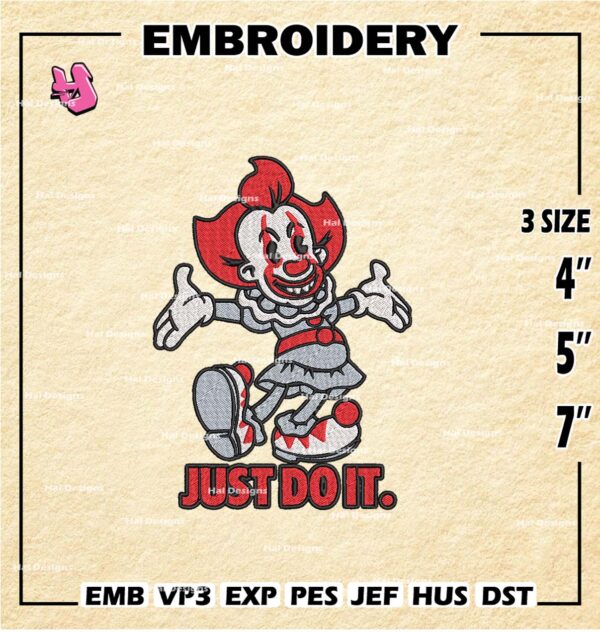 Pennywise With Embroidery Design files, Pennywise Machine Embroidery Designs, Digital Download Embroidery